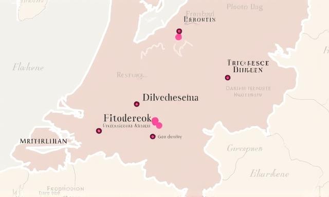 Map of Enschede area in Overijssel, Netherlands